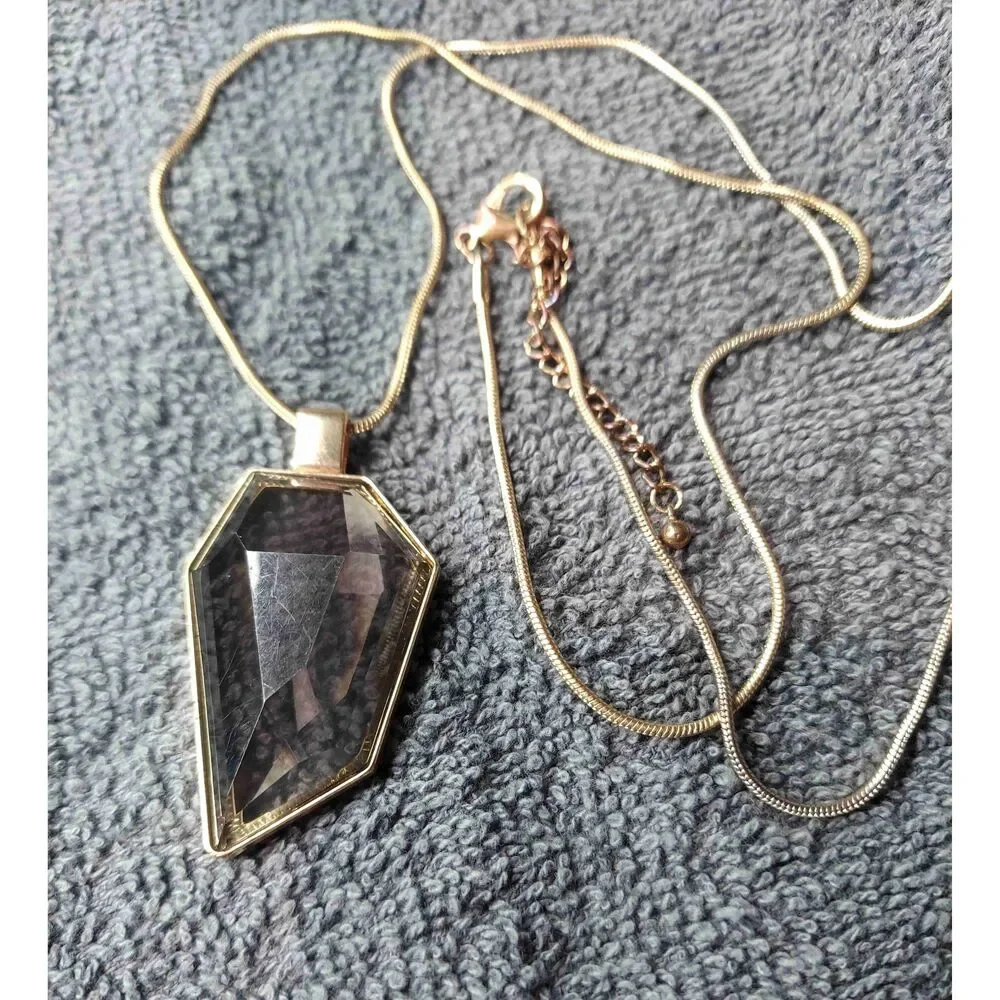 Unbranded Pendant Gold-Tone Chain Lobster Claw Clasp Statement Necklace - Picture 1 of 8
